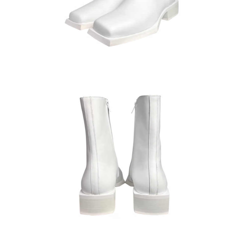 Stylish Reese Square White Men's Boots - Picture 9 of 12